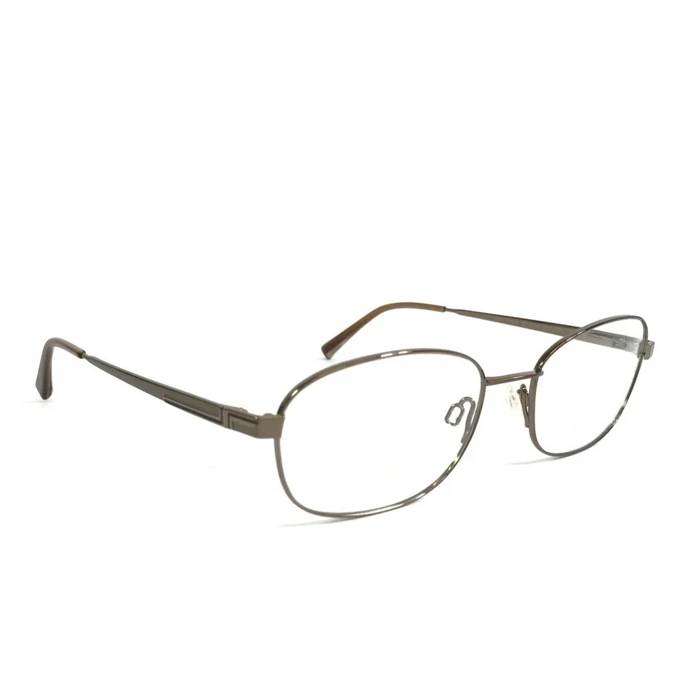 Charmant Eyeglasses Frames CH8186 BR Brown Rectangle Wire Rim Titanium 55-18-145